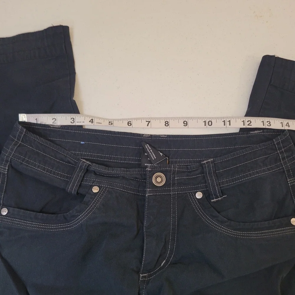 Kuhl Size 4 Reg Hiking Pants Womens Navy Blue Vintage Patina Dye Stretch Cargo